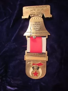 VINTAGE KAISERLICHER RAT POTENTAT VERTRETER MEDAILLE FREIMAURER ABZEICHEN LULU TEMPEL FLORIDA - Bild 1 von 4