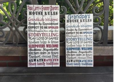 Personalized Grandparents' Sign, Custom Canvas, House Rules, Best Gift - Image 1 of 4