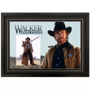 CHUCK NORRIS WALKER TEXAS RANGER SIGNED FRAMED PHOTO DISPLAY PROOF - Picture 1 of 3