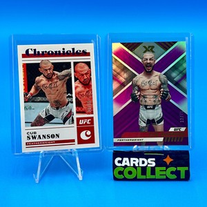 2023 Panini Chronicles UFC Cub Swanson Chronicles Blue Foil /99 & Purple XR /49