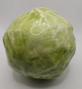 Large Vintage Handcrafted Ceramic Sculpture Cabbage Vegetable Decor - Picture 1 of 3