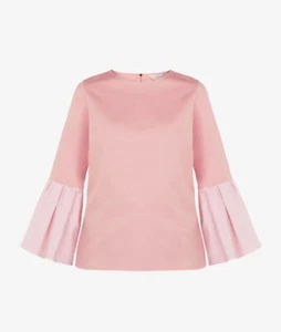 TED BAKER Altrosa Jesieh Streifen Rüschen Glockenärmel Top Gr 2 UK 10  - Bild 1 von 5