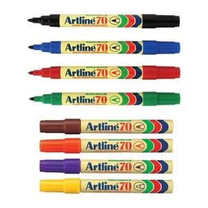 New Artline 70 Permanent Marker 1.5mm Bullet Assorted box of 12 Pack P/N 107041 - Picture 1 of 2