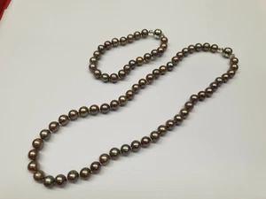 Collar de perlas plata 925 pulsera de perlas juego de perlas - Imagen 1 de 8