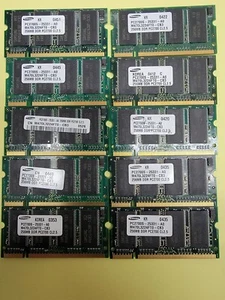 LOT OF TEN (10) SAMSUNG PC2700 333Mhz 256MB (10x256MB) SODIMM MEMORY - Picture 1 of 1