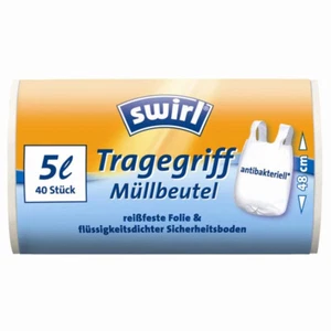 Sac-Poubelle Antibactérien Avec Poignées en Blanc 5 Litre 10er Paquet - Bild 1 von 1