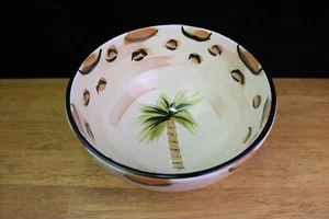 Jungle Footed Large Bowl Tabletops Unlimited Coupe Palm Tree 7.25 " x 4.25 " - Picture 1 of 5