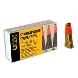 UCO a prueba de tormentas Sweetfire coincidencias impermeable Tinder 20 por caja - Imagen 1 de 3