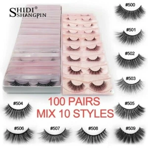 Großhandel Wimpern 4/50/100 Posten 3D Nerz Wimpern Großpackung natürliches handgefertigtes Make-up - Bild 1 von 17