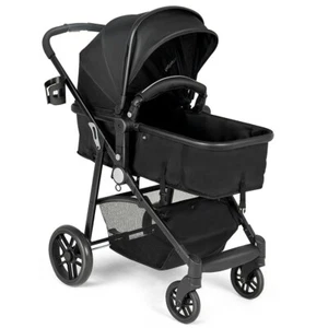 2 In 1 Useful Foldable Baby Stroller Kids Travel Infant Buggy Pushchair Black - Picture 1 of 10