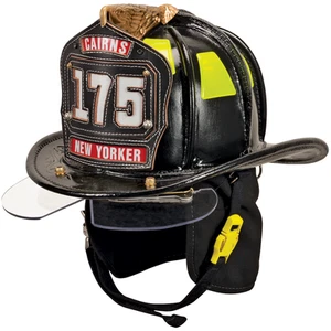 Casco antincendio Cairns nero N5A uomo New Yorker pelle non NFPA Nomex copricapo - Foto 1 di 6