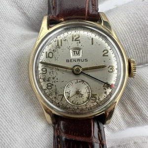 Vintage Benrus Manual Day & Date pointer Date Watch 10k RGP Bezel - Working - Picture 1 of 7