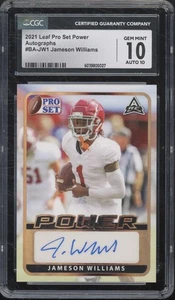 2021 Leaf Pro Set Power Jameson Williams Autograph RC Gem Mint CGC 10 10 Auto - Picture 1 of 1
