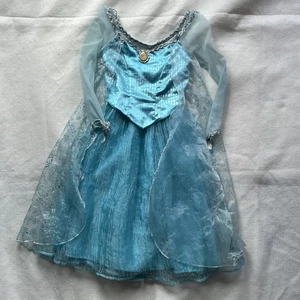 Disney Frozen Elsa Dress Girls Small Blue Costume Gown Princess Disney Parks - Picture 1 of 8