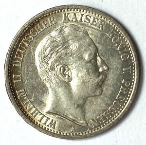 Moneda de plata de 2 marcos Alemania Prusia 1906 A KM#522 AU - Imagen 1 de 2