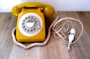 Retro GPO 746 Dial Telephone Rotary Mustard June 2018 Modern Reproduction - Picture 1 of 11