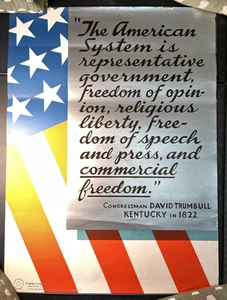 Póster de propaganda Freedom of Speech and Press Think American Institute Segunda Guerra Mundial - Imagen 1 de 4