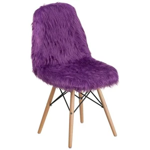 Shaggy Dog Purple Accent Chair - Picture 1 of 8