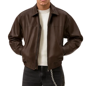 Men’s Genuine Leather Bomber Jacket Vintage Style Real Leather Flight Coat - Picture 1 of 8