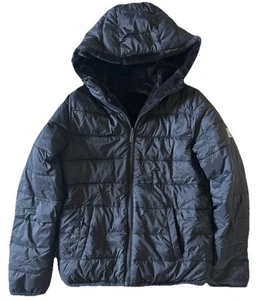 Abercrombie Kids Lg 13/14 Reversible Faux Fur Lining Coat Jacket Black EUC - Picture 1 of 10