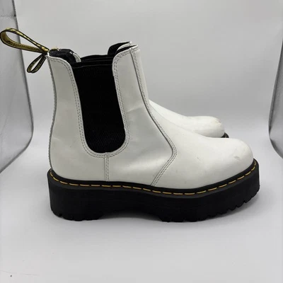 Botas Dr Martens 2976 Quad Chelsea Platform Mujer’s Talla 9 Hombre’s Talla 8 Blanco Foto 1 de 4