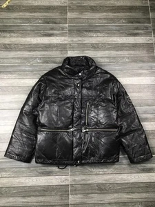 Puffer Leather Jacket MCM VINTAGE modern Creation Munich Jacket Designer - Picture 1 of 20