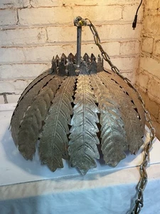 VTG Metal Chandelier - Decorative Lighting Home Chandelier Leaf Metal - Picture 1 of 12