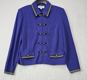 Vintage St. John Collection By Marie Gray Knitted Lilac Blazer Size 10 - Picture 1 of 24