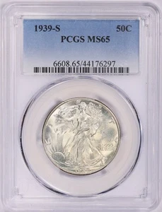 1939 S Walking Liberty Half Dollar ~ PCGS ~ MS 65 - Picture 1 of 4