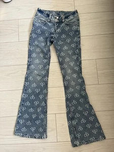 H&M Black Pink Collaboration Womens Jeans. Size 6. Low Rise Button Fly. Trendy - Picture 1 of 4