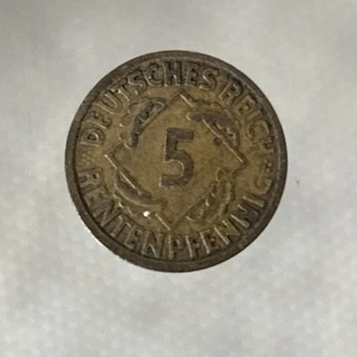 1924 A Germany 5 Rentenpfennig  Z60 - Image 1 of 2