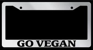 Go Vegan Chrome License Plastic Plate Frame Auto - Bild 1 von 1