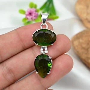 Peridot Gemstone Pendant Handmade 925 Sterling Silver Pendant Party Wear Gift - Picture 1 of 6