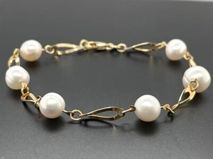 SCHMUCKJAGD ARMBAND AUS 585/- GELBGOLD MIT SÜßWASSERZUCHTPERLE - Bild 1 von 5
