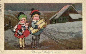 PC E. COLOMBO, KÜNSTLER SIGNIERT, BUON NATALE, Vintage Postkarte (b26505) - Bild 1 von 2