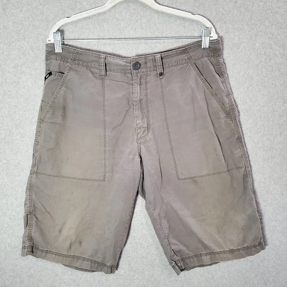 Pantalones Cortos Vans Hombre 32 Verde Ripstop Chino Bolsillos Tiro Medio 12" Entrepierna LEER Foto 1 de 4