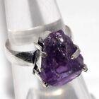 925 Silver Plated-rough Amethyst Ethnic Handmade Ring Jewelry Us Size-6 Au K949