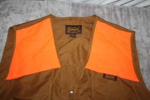 Gamehide Blaze Orange Hunting Vest Men 2XL Marsh Brown Camo Zip-Up Nylon - Picture 1 of 11
