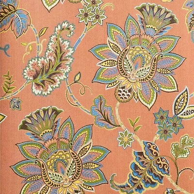 Orange giacomo Bohemian Monarchos Paisley floral pattern flowers wallpaper rolls - Image 1 of 4
