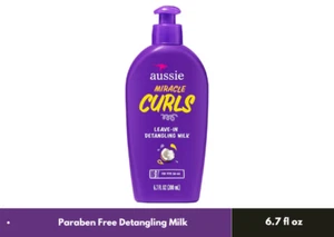 Tratamiento de leche desenredante Aussie Miracle Curls con aceite de coco sin parabenos 6,7º - Imagen 1 de 3