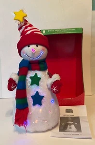 Vintage Merry Brite FIBER OPTIC SNOWMAN MULTI-COLOR LIGHTED 14 in Tall - Picture 1 of 6