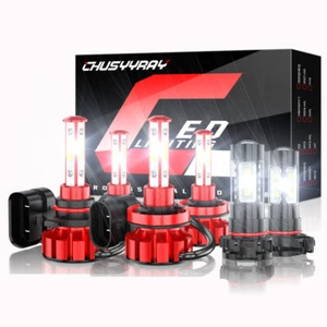 For Jeep Grand Cherokee 2011 2012 2013 Combo LED Headlight & Fog Light Bulbs KIT - Picture 1 of 18
