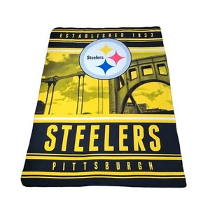 Pittsburgh Steelers Fleece Blanket Twin Full 86x63" Football NFL Northwest 2014 - Picture 1 of 13