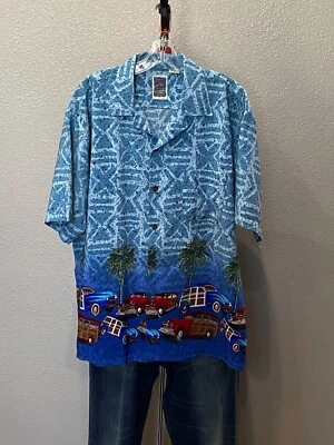 Ocean Current Original VTG Hawaiian Rayon SHORT SLEEVE BUTTON UP SHIRT Large - Image 1 of 4