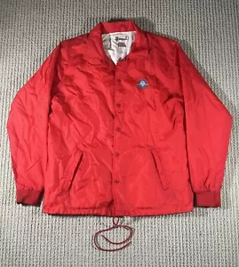 Vintage 80s Antigua Men's Windbreaker Red Snap Front Lined Phoenix Open Golf Med - Picture 1 of 7