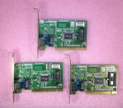 3 (THREE) x KINGSON KNE30T 10 MBPS RJ45 PCI ETHERNET NETWORK CARDS / ADAPTERS - Image 1 of 4
