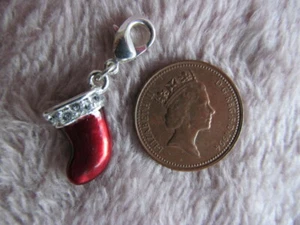 AVON Christmas Stocking Enamelled & Diamante Charm Gift - Unused - Boxed - Picture 1 of 4