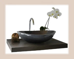 Waschbecken aus Naturstein, Granit, Model Monaco 45cm, anthrazit, G654 - Bild 1 von 3