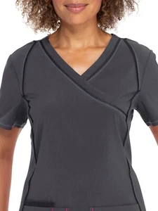 Scrubstar Women's Premium Collection Active Mock Neck Scrub Top, Pewter, XS - Picture 1 of 5