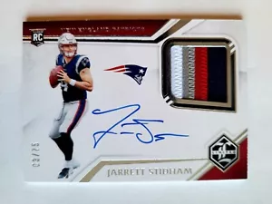 2019 PANINI LIMITED JARRETT STIDHAM RC/PATCH/AUTO! 3/75! 1/1! JERSEY NUMBER! - Picture 1 of 5